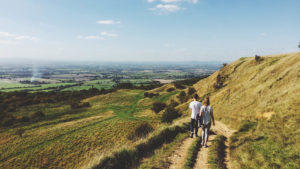 Couple walking after weight loss surgery